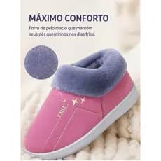 Pantufa de Inverno Unissex Forrada com Pelúcia Antiderrapante – Quente, Confortável e Leve LLY-22