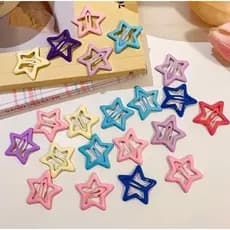 Kit 30/60/90 Presilhas Estrela Coloridas Infantil – Mini Clips para Cabelo Feminino