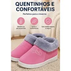 Pantufa de Inverno Unissex Forrada com Pelúcia Antiderrapante – Quente, Confortável e Leve