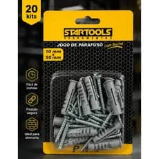 Kit Parafuso com Bucha 10x50mm Startools – Fixação Resistente com 20/40/60 Peças