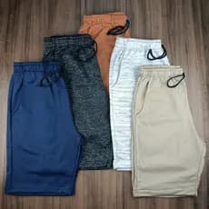 Kit 5 Bermudas de Moletom Premium Masculino, Bolsos Laterais, Casual & Fitness.