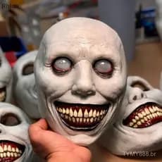 Máscara de Demônio Sorridente de Exorcista de Terror para Cosplay, Máscara de Plástico de Caveira de Fantasma Maligno MU