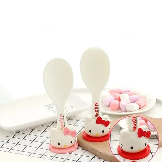 Colher de Arroz Antiaderente Criativa e Fofa da Hello Kitty para Uso Doméstico, Colher Elétrica Vertical de Plástico, Ut
