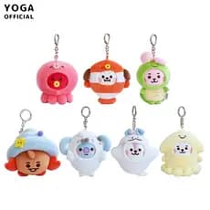 Brinquedo de Pelúcia Bt21 BTS Ocean Series, Pingente de Desenho Animado Fofo para Bolsa e Chaveiro MPUK