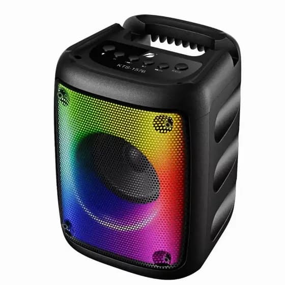 Caixa de Som Bluetooth Caixinha Som Portatil Potente com Excelentes Graves Luzes Led Radio Fm Usb