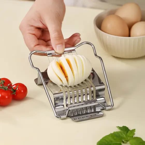 Cortador Fatiador De Ovos Cozido em Aço Inoxidável Corte Manual De Fio Morango Cogumelo Fruta Macia Gadgets De Cozinha