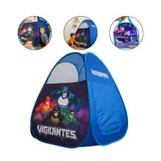 Toca Barraca Infantil Dobrável Cabana Azul Super Heróis Vigilantes