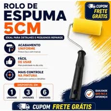 Rolo de Espuma 5cm para Pintura – Acabamento Liso e Preciso  Opção 2 (foco em benefício):