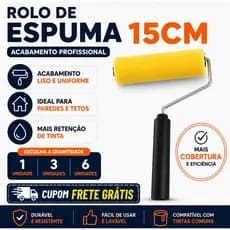 Rolo de Espuma para Pintura 15cm – Mais Rendimento e Pintura Rápida