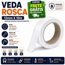 Veda Rosca PTFE para Vedação | Ideal para Torneiras, Chuveiros e Conexões
