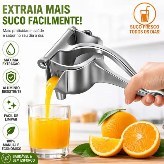 Espremedor Manual de Frutas Liga Metálica Para Limão Laranja Romã e Lima