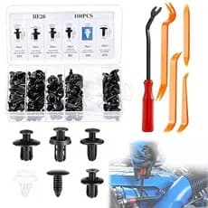 Kit 100 Presilha Grampo Automotivo Fixação De Peças Pino Parachoque Carro Universal de Carro Prendedor Híbrido