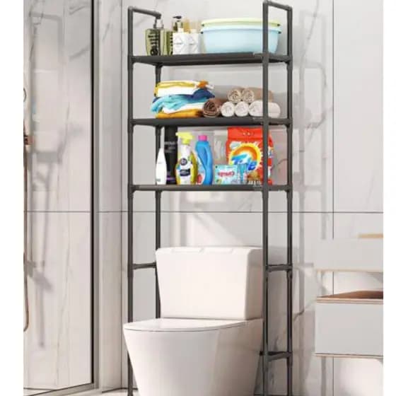 Suporte com prateleiras multifuncional para banheiro, instalação extremamente simples