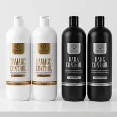 Kit Salão em Casa 1 kit Damage shampoo, condicionador e 1 Kit Dark Control shampoo, condicionador 4 Litros