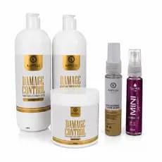 Combo 5 em 1 Kapelli Shampoo Damage 1L + Condicionador Damage 1L + Máscara 500g + Óleo Reparador 30ml + Body Splash 30ml