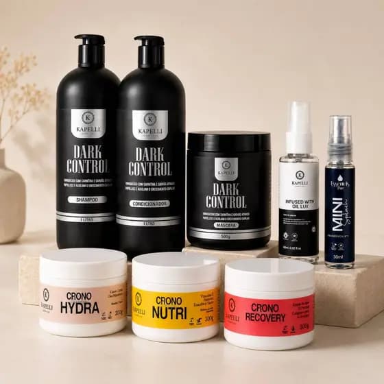 Kit Profissional Crescimento Fortalecimento Capilar 8x1 - Shampoo, condicionador, Óleo, Cronograma capilar e body splash
