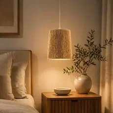 Lustre em Palha Natural Sisal Pendente Decorativo Praiano Cozinha Varanda Área Gourmet Sala de Estar