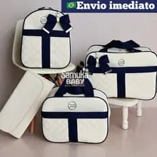 Mala Maternidade com 4 peças  para bebê menino/menina bolsa maternidade luxo (AD fita novo)