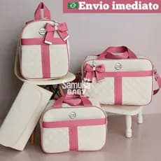 Kit bolsa maternidade 4 peças Luxo para bebê menino/menina kit mala maternidade (AD fita novo)
