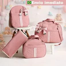 kit bolsa maternidade com 4 peças alta elegância,mochila maternidade bolsa pequena e trocador(AD 4P)