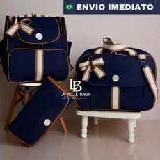 Kit bolsa maternidade 3 peças luxo c/ mochila versátil p/ bebe menino/menina kit mala (SONHO)