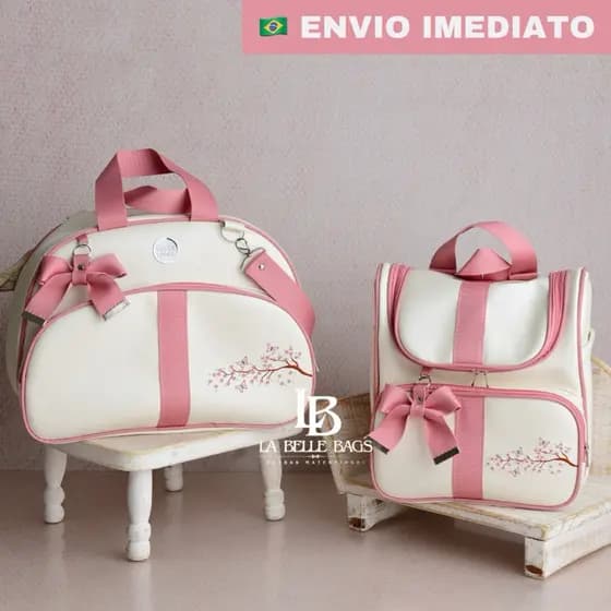 bolsa maternidade 2 peças luxo para bebe menino/menina kit mala alta elegância (LEO GALHO E LEAO)