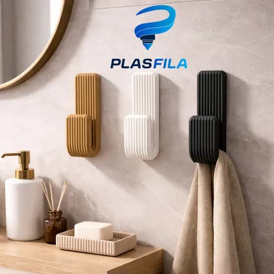 Cabide Gancho Adesivo Parede 3M Porta Toalha Banheiro Cozinha Sem Furo Suporte Multiuso Forte Resistente Preto Branco