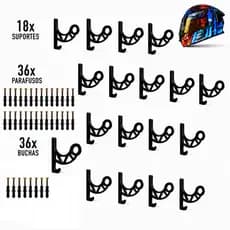 Kit 18 Suportes De Parede para Capacete Com Gancho Porta Boné Mochila Jaqueta Chave Organizador Moto Casa Garagem Quarto