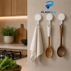 Kit 10 Ganchos Adesivos Parede Multiuso Porta Toalha Cozinha Banheiro Quarto Sala Sem Furo Dupla Face Resistente