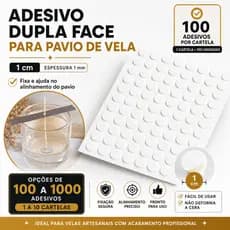 Kit 100 a 1000 Adesivos Dupla Face Pavio Vela 1cm Redondo Autocolante Ilhós Fixação Produção Velas Artesanais