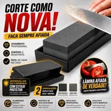 Pedra de Afiar Amolar Facas Dupla Face Com Estojo - Afiador Amolador Profissional