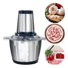 Moedor Triturador Processador Elétrico 2L/3L Alimentos Carnes Legumes Aço Inox Multifuncional 110V PRONTA ENTREGA