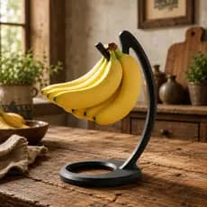Suporte para Bananas Mesa Fruteira Preto - Evita Machucados e Decoração Moderna