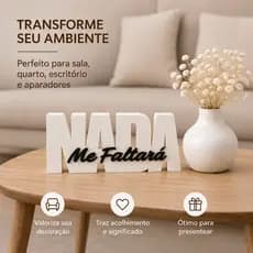 Kit Vaso Decorativo Escultura Minimalista Enfeite Nada Me Faltará Design Moderno Elegante Religioso