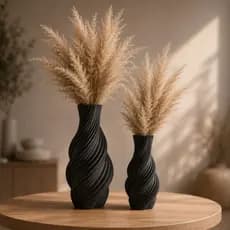 Vaso Decorativo Moderno Organico Ondulado kit 2 Peças Minimalista Premium Luxo Elegante Sofisticado