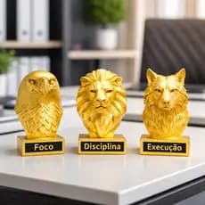 Decoração Esculturas Luxo Aguia Leao Lobo Foco Disciplina Execução Estilo Escritório Casa Sala