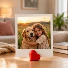 Kit Suporte Porta Foto Polaroid Coração Decorativo Minimalista Premium Mesa Quarto Presente Criativo