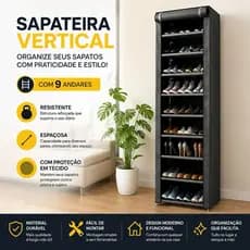 Sapateira Vertical Portátil 9 Andares Organizador Sapatos Zíper B-MAX