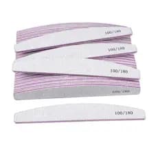 Kit 10/20/30/40/50 Lixas de Unha Bumerangue Lavável 100/180 Boomerang Banana Alongamento Gel Fibra