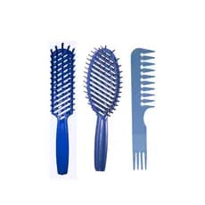 Kit 3 Pentes Escovas Redonda Noemi Jacaré Cabelo Desembaraça sem Quebrar os Fios