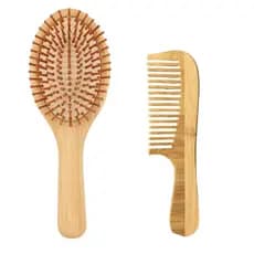 Kit Escova Redonda G + Pente Bambu UMI - IMP