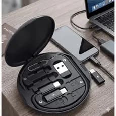 Kit Adaptadores 6 em 1 60W para iPhone e Android – Carregamento Rápido com USB-C OTG e Estojo Portátil---WYL Store