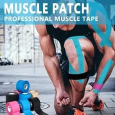 Kit 4 Fitas Kinesiológicas 5cm x 5m – Suporte Muscular/ Alívio de Tensão e Alta Elasticidade para Treino e Fisioterapia