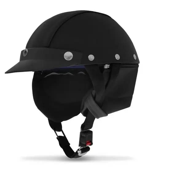 Capacete Couro Coquinho Pro Tork Custom Bike Patinete Cor Preto
