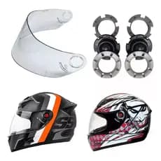 Viseira + Botões Capacete Mixs Fokker Cristal ORIGINAL