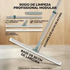 Rodo de Silicone Cabo 100CM/140CM Para Limpeza de Piso Vidros Com Gancho Secos e Molhados Uso Duplo Vassoura Mágica
