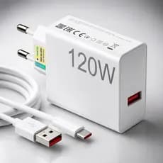 Kit Carregador 120W Super Turbo + Cabo USB-C Carregamento Ultra Rápido Redmi Note E Poco X7 Android