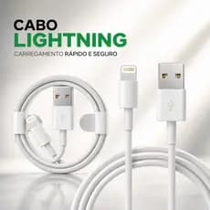 Cabo iPhone Carregador Turbo Lightning USB 1m p/ iPhone 11 12 13 14 Pro Max XR Carga Rápida e Dados