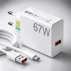 Kit Carregador 67W Turbo + Cabo Tipo-C Carga Rápida Universal Xiaomi Redmi Note E Poco X7 Android