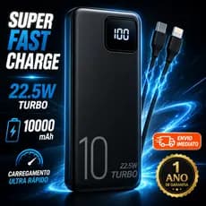 Carregador Portátil Power Bank Turbo voo transporte aéreo 10000mah Universal iPhone Samsung Xiaomi